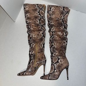 Jessica Simpson Snake Print Over The Knee Boots Size 7